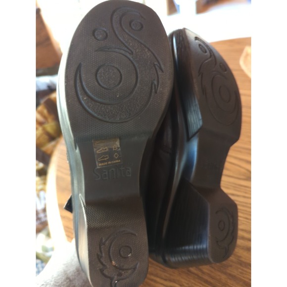 SANITA WOMENS BLACK LEATHER ANKLE BOOTS Size 40 US 9 - Picture 12 of 13